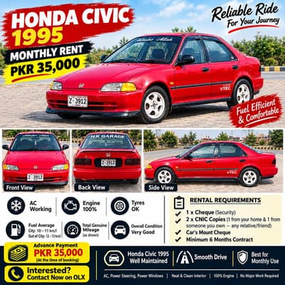 Honda civic dolphine only monthly 35000 final