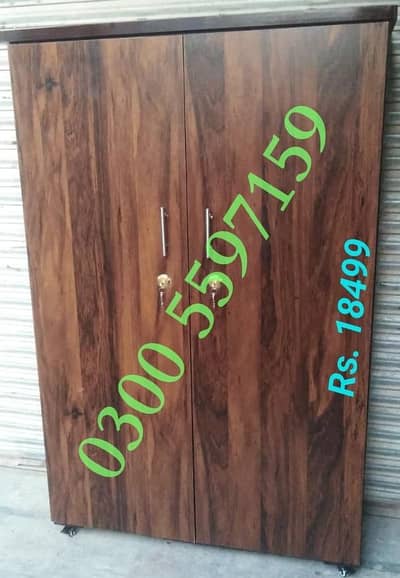 hanger almari 2 door, wood wardrobe factory rate, cupboard dresser mir