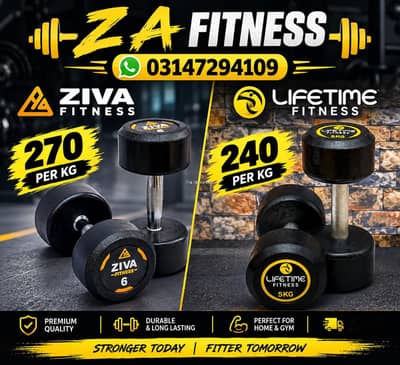 Ziva and Lifetime fitness Dumbbells