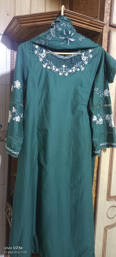 cross stitch ka embroided soot shirt dupata only one time used