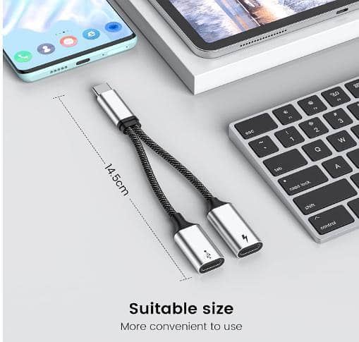 1PCS  USB C Splitter USB C Male to Dual USB C Female Adapter Y Cable Double USB C Port Charging Hub Converter  R5755