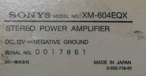 Sony 4CH power amplifier xm-604EQX