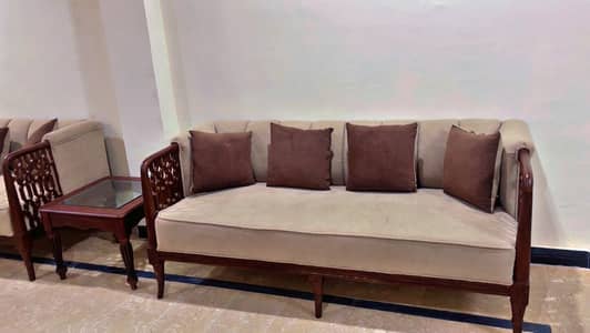Brand New Solid Wood 7-Seater Sofa Set with 3 Tables