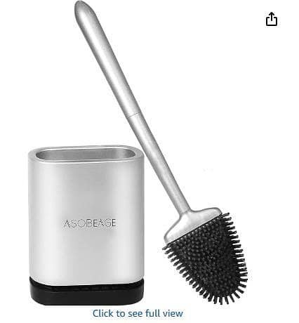 1PCS Silicone Toilet Brush Set Wall Mounted Flexible Cleaning Brush with Holder   R5757