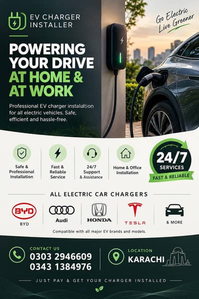 EV Charger Installer *Service Available All Over karachi*