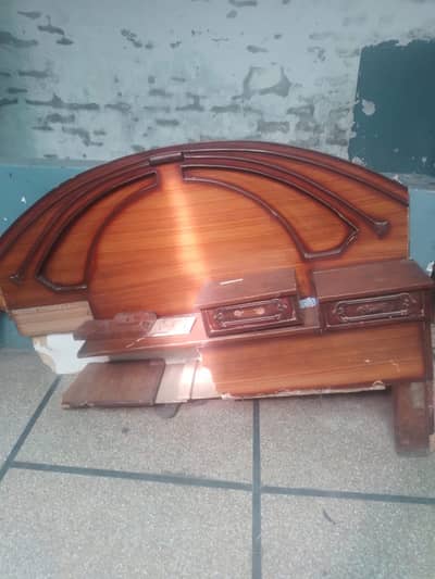 Broken pure wooden bed