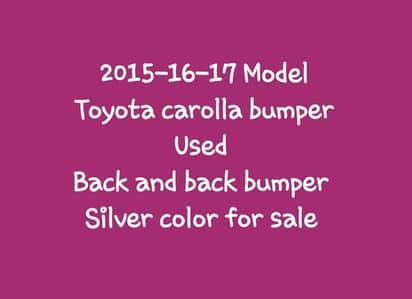Toyota Crolla bumpers