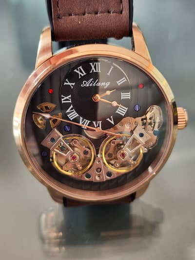 Ailang Men's Automatic Mechanical Double Tourbillon Watch 03329094448