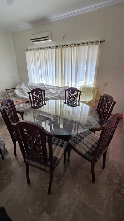 Dining Table & 6 Wooden Chairs Set for Sale