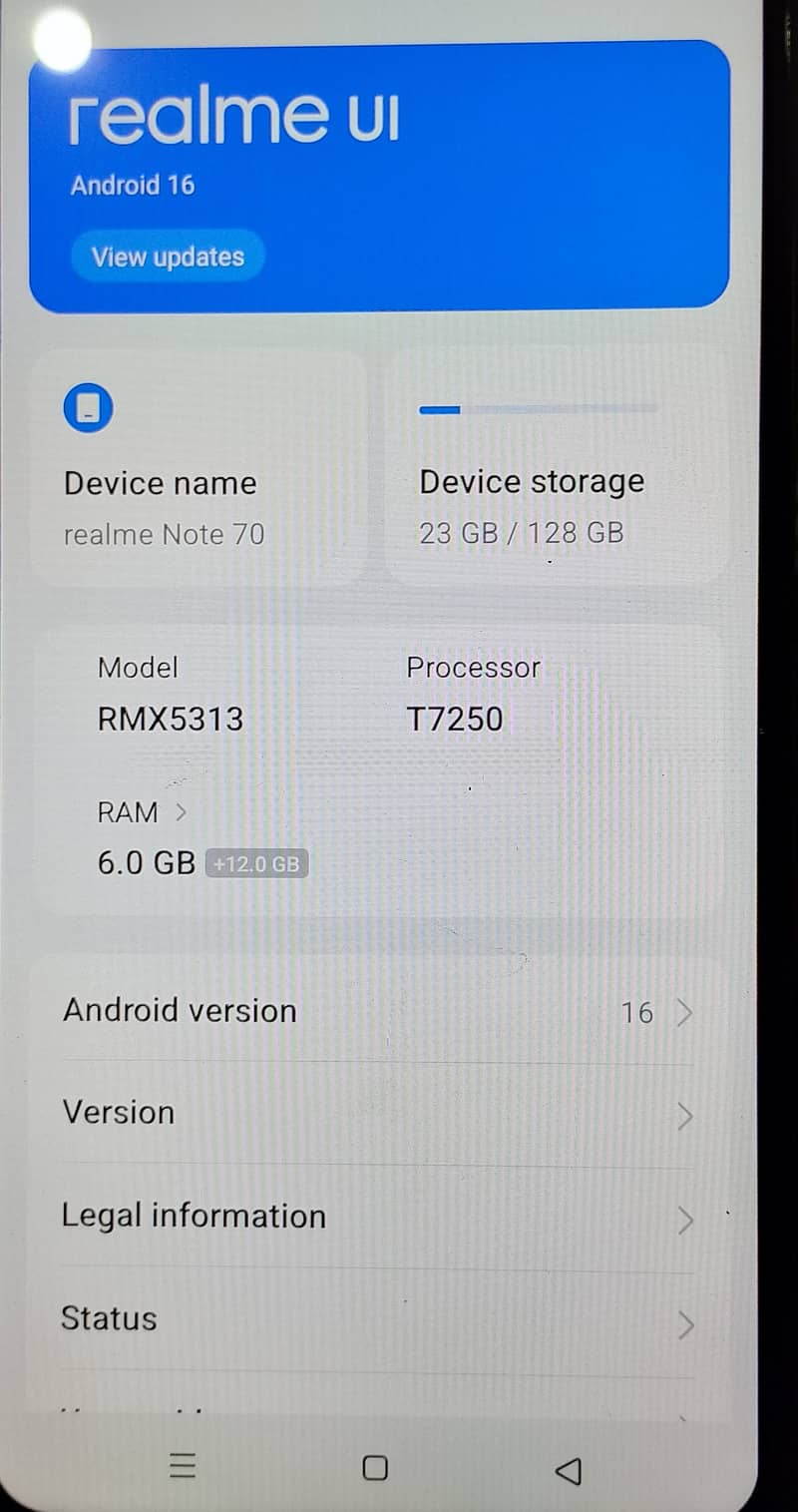 Realme Note 70 5