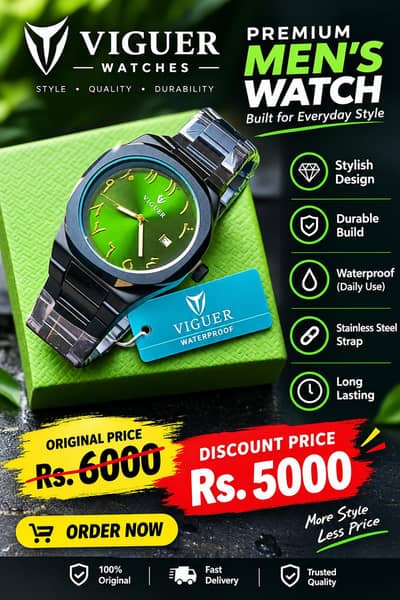 VIGUER Premium Men’s Watch – Stylish & Elegant | Rs. 5,000