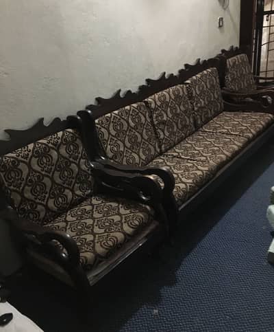 Wooden sheesham sofa set Chinioti 5 seater