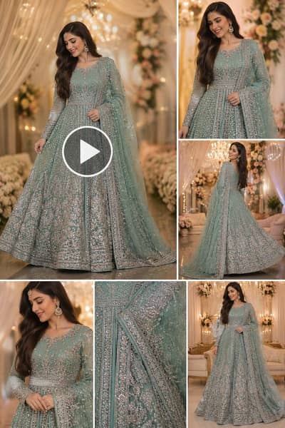bridal valima party dress