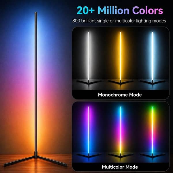 RGB Corner Lamp 20+ MILLION COLORS · 800 MODES · MUSIC SYNC (RTS)