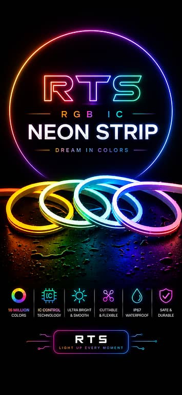 RGB IC Neon Strip RGB + IC · DREAMCOLOR APP + REMOTE · MUSIC SYNC (RTS)