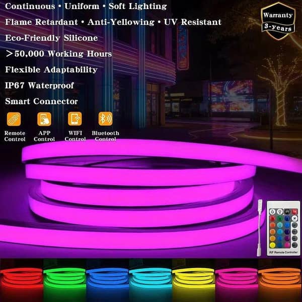 RGB Neon Strip Light 16 COLORS · 4 MODES · IP67 WATERPROOF (RTS)