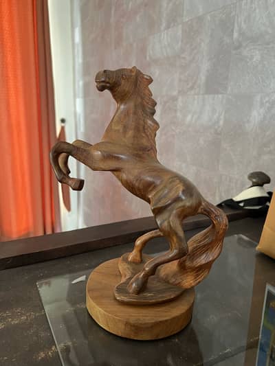 Solid Wood Horse Figure