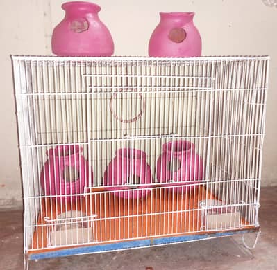 Birds Cage with 5 clay pots