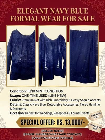regular teal blue 3 piece formal suit with gold gota and work  brand