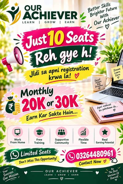 Work From Home Opportunity - Learn,Grow & Earn - Limited Seats