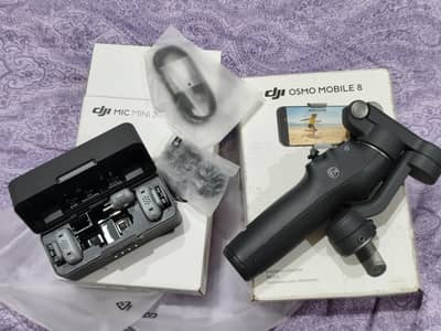 Brand New DJI Mic mini 2 and DJI osmo Gimbal 8 In Warranty.