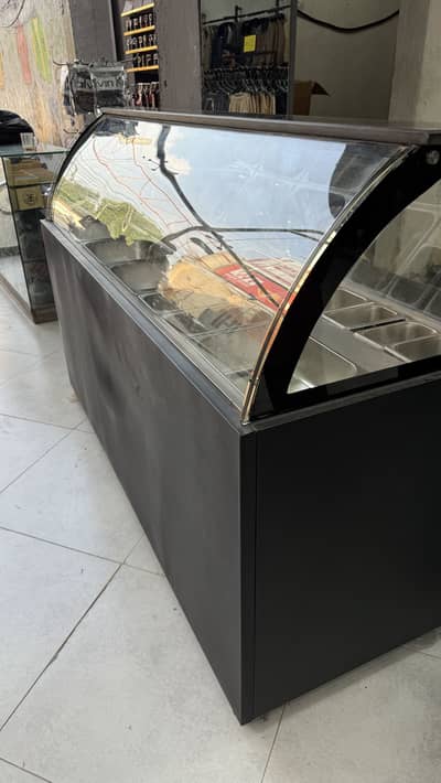 Fruit chaat cream chaat display freezer