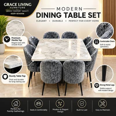 4/6 seater dinning table _dining chairs