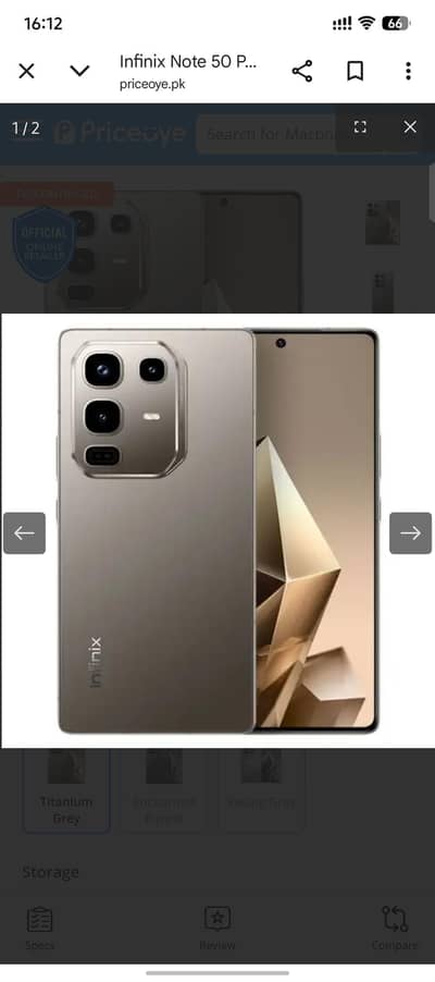 Infinite note 50 "only mobile and 45w charger no box