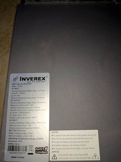 inverex solar ups 1000 watt condition 10/10