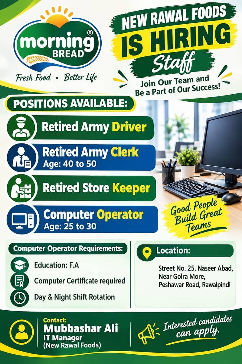 Staff Driver,Clerk,Store Keepr & Computer Operator 0