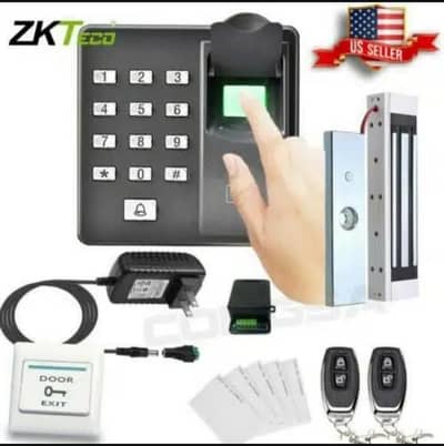 biometric attendance machine electric door lock access control system