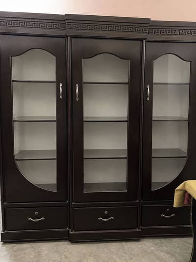 3 Door wooden showcase