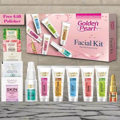 Golden Pearl Facial Kit 7-Piece Whitening for Pakistani Skin new