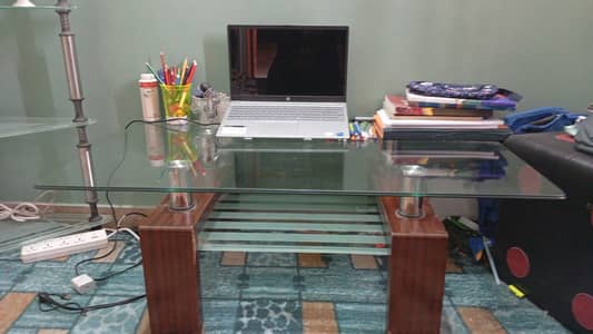 Elegant Wooden & Glass Center Table | Drawing Room Coffee Table