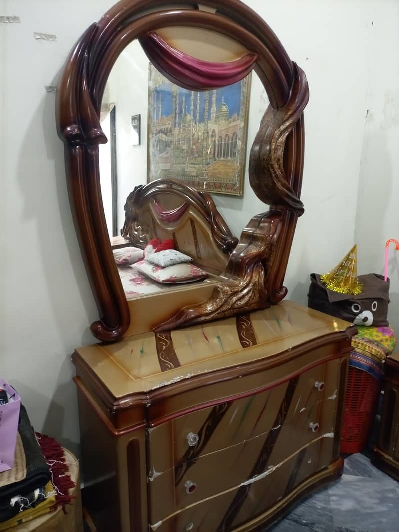 without mattress double bed with dressing table 1