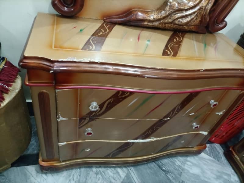 without mattress double bed with dressing table 2