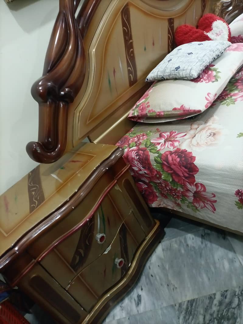 without mattress double bed with dressing table 3
