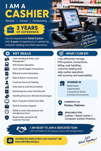 Retail Cashier | Billing, POS & Transactions