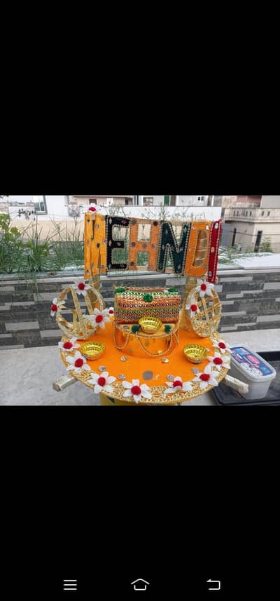 Mehndi Baskets, Entrance Chaadar & Mirror Tray Set