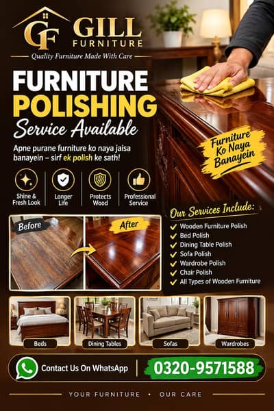 Furniture polish and finishing