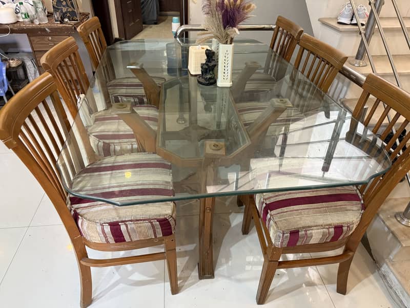 6 chair dining table solid wood 1