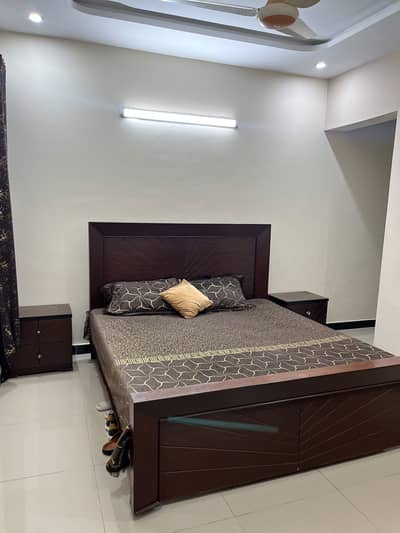 Complete bedset with mattress and side tables