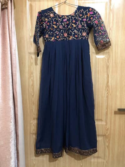 blue 2 piece frock