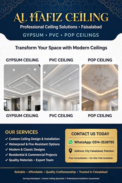 Al Hafiz ceiling Faisalabad