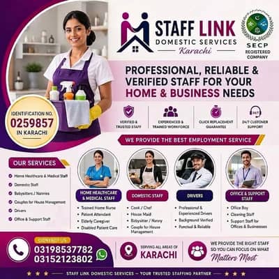 Best Domestic Staff Agency Babysitter, Maids, Cooks, Drivers, Nurses,