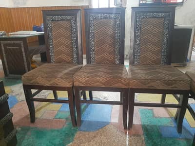 wooden table and chairs
