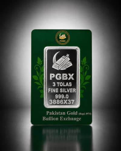 Pure Silver Bar 3 Tola - 999 Purity - PGBX