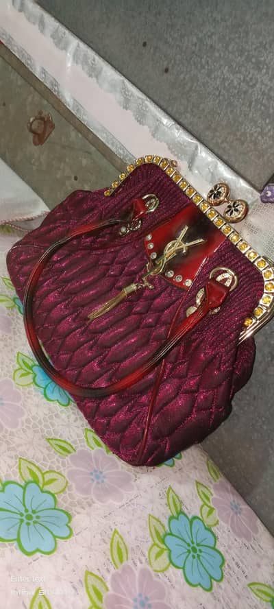 New Stylish Maroon Ladies Handbag – Party & Wedding Bag