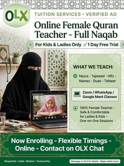 Female Quran Tutor- Hifz , Nazra,Tajweed, Tafseer ,only females &kids