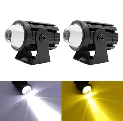 High Power LED Fog Lights | White + Yellow | Bike/Car Fog Lamps